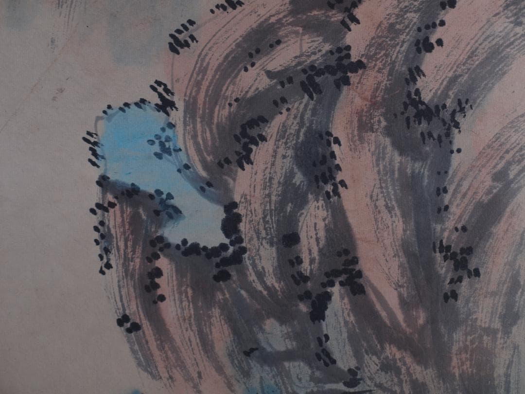 骨董掛け軸】 中国吴湖帆 近代 肉筆保證 掛け軸 DE599B3-2