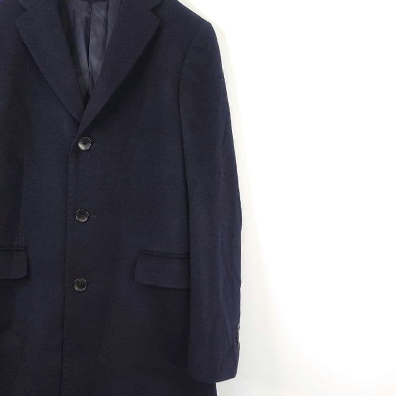 ユニクロ ウールカシミヤ チェスターコート XS 紺 ネイビー 上品 通勤