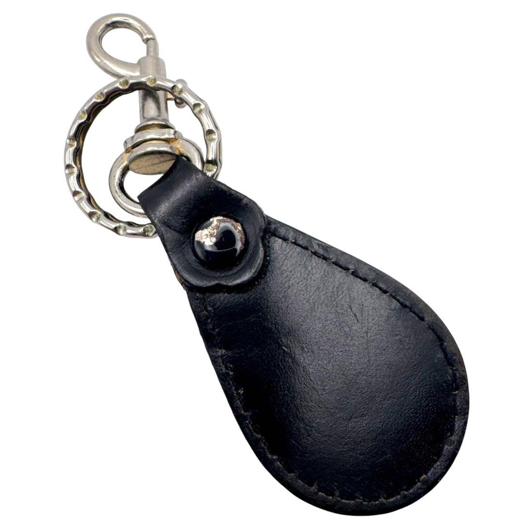 CHANELシャネル キーリング レザー 黒 キーホルダー チャーム - メルカリ