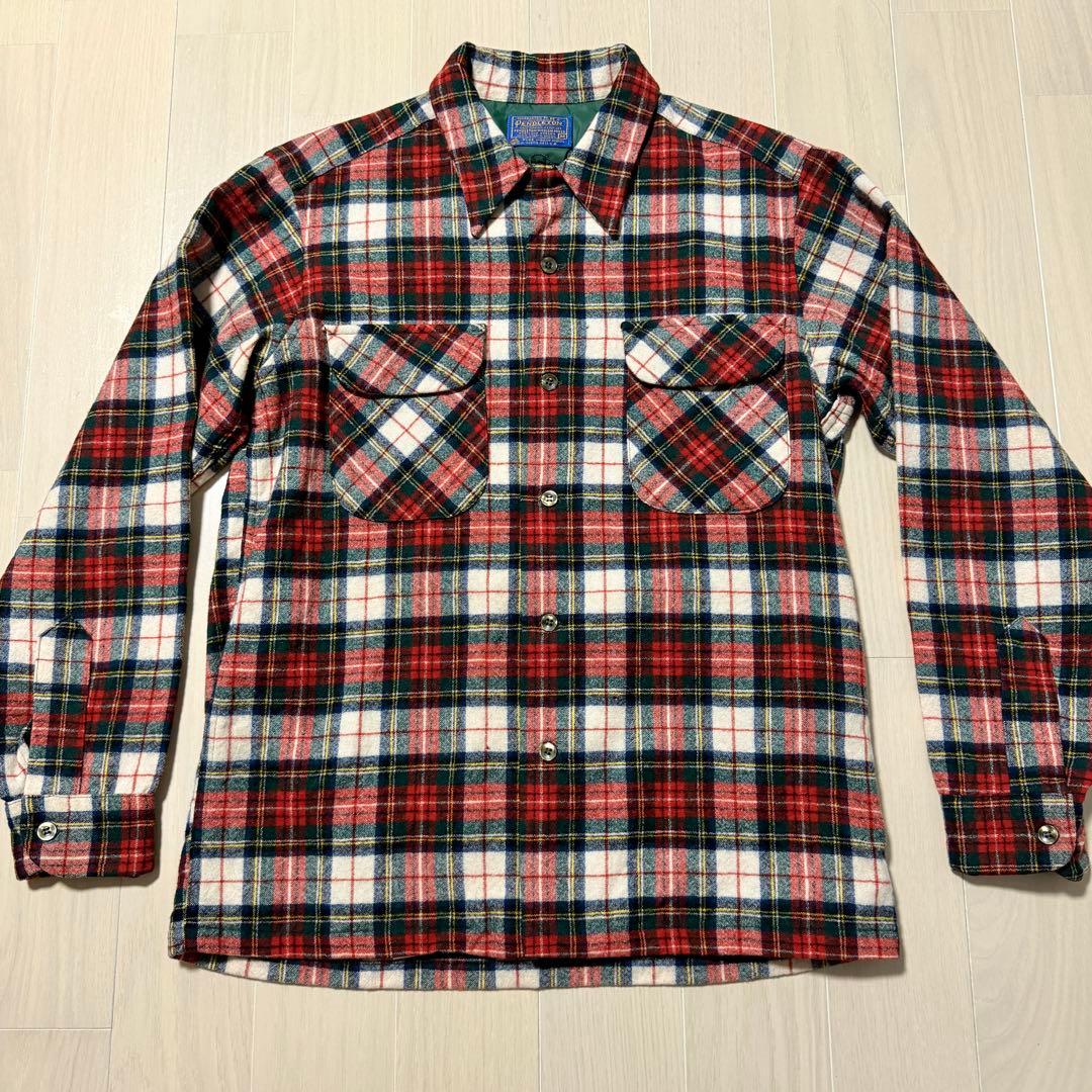 70s USA製 ペンドルトンボードシャツ好配色 赤青緑白 - メルカリ