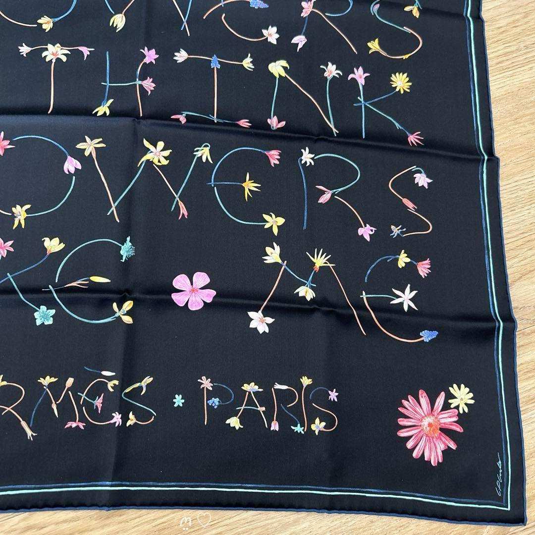 新品同様HERMESエルメス カレ70 アイライクフラワーズ シルクスカーフ