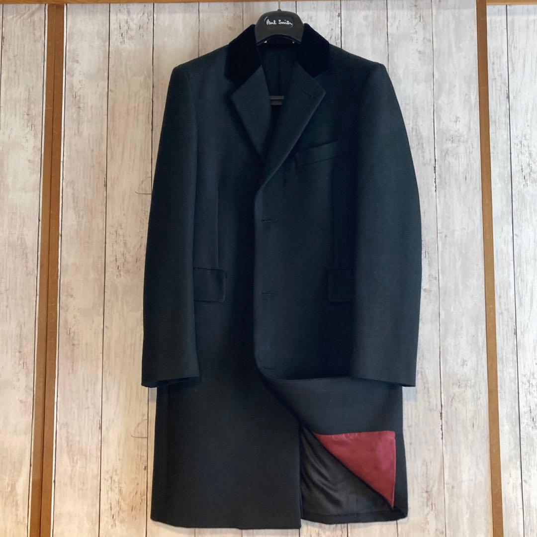 ポールスミス チェスターコート 黒 ヘリンボーン ベロア S - メルカリ