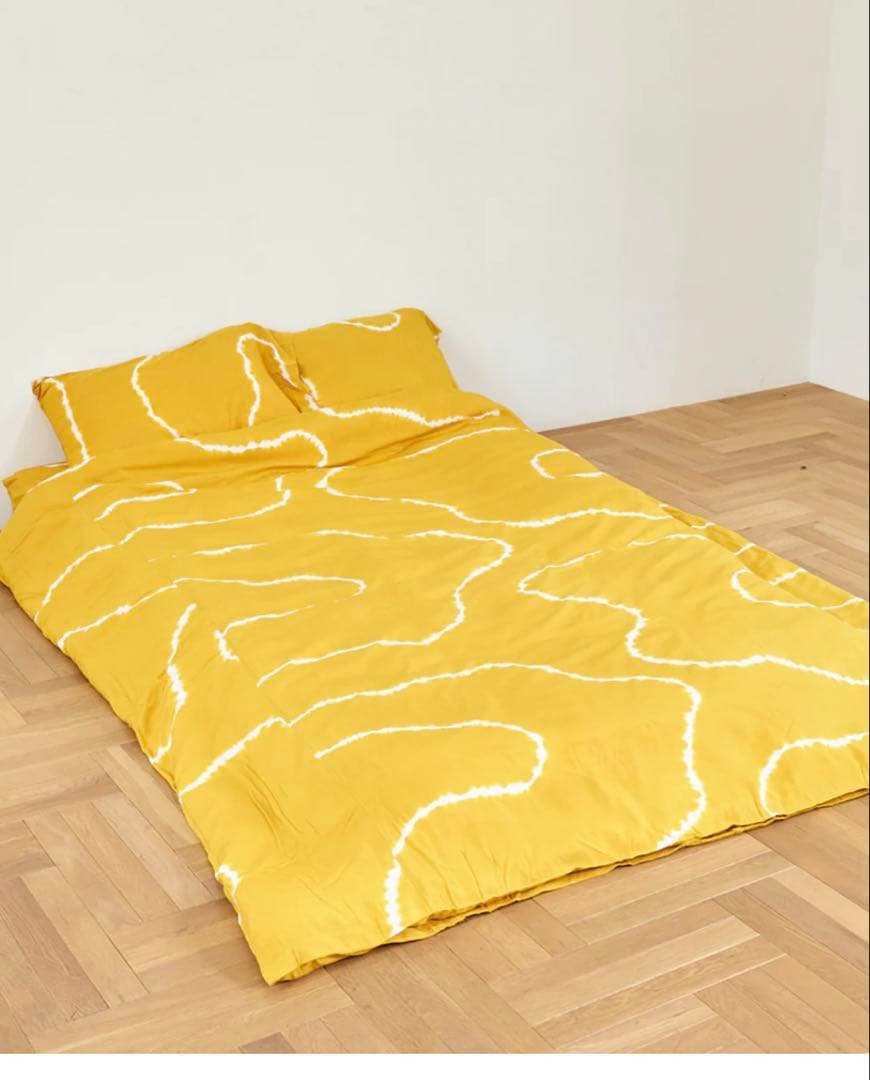 SUKU  イエロー 波模様 セミダブルカバーセット Amazon｜[tqqem] 布団カバー セミダブル 4点セット イエロー 布団