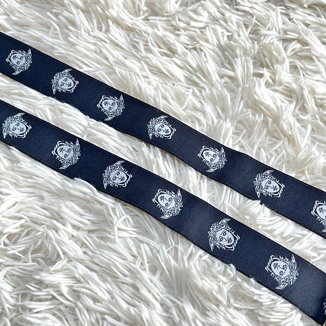 極美品】ヴェルサーチ サスペンダー メデューサ ゴールド金具 グレカ