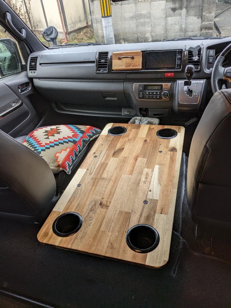 ハイエースワイド センターコンソールテーブル キャンプ 車中泊 - メルカリ