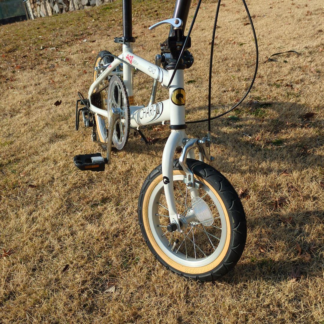 チャリQ折りたたみ自転車 5段変速 ホワイト