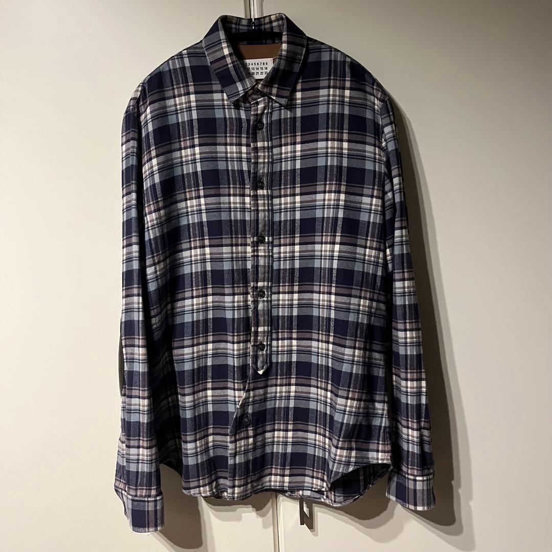 Maison Margiela16SS エルボーパッチ コットン ネルシャツ - 【Maison