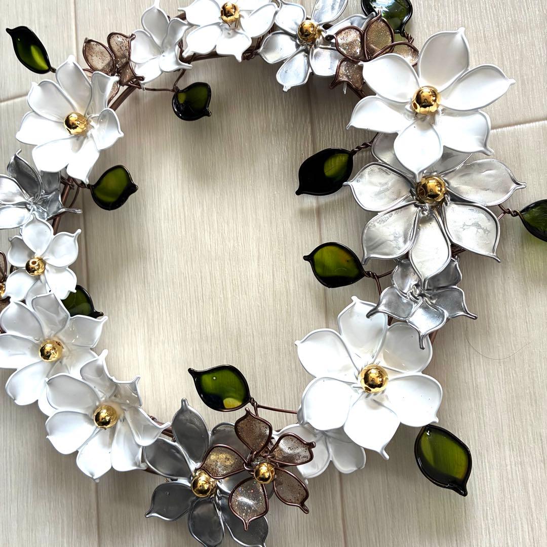 大きい花のアメリカンフラワーリース ワイヤークラフトディップ