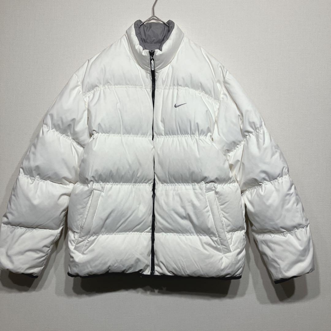NIKE ナイキ ダウンジャケット リバーシブル 古着 白 グレー - メルカリ
