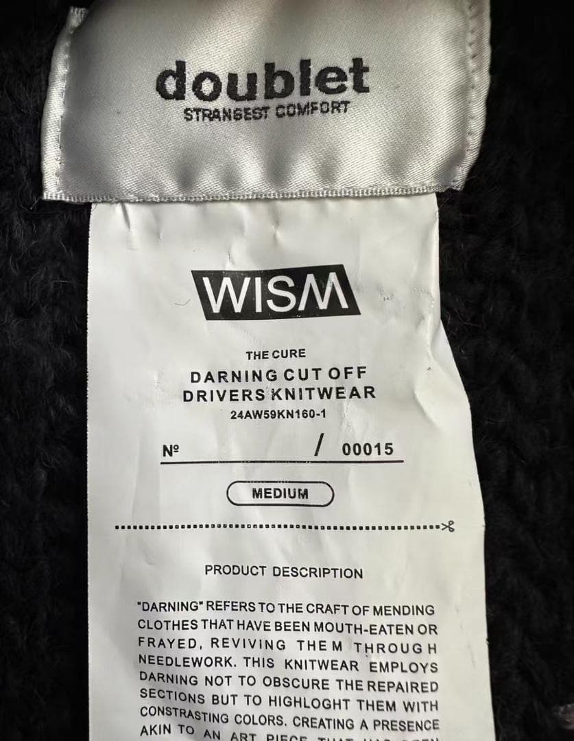 doublet WISH フラワーエンブロイダリー ジップニット M