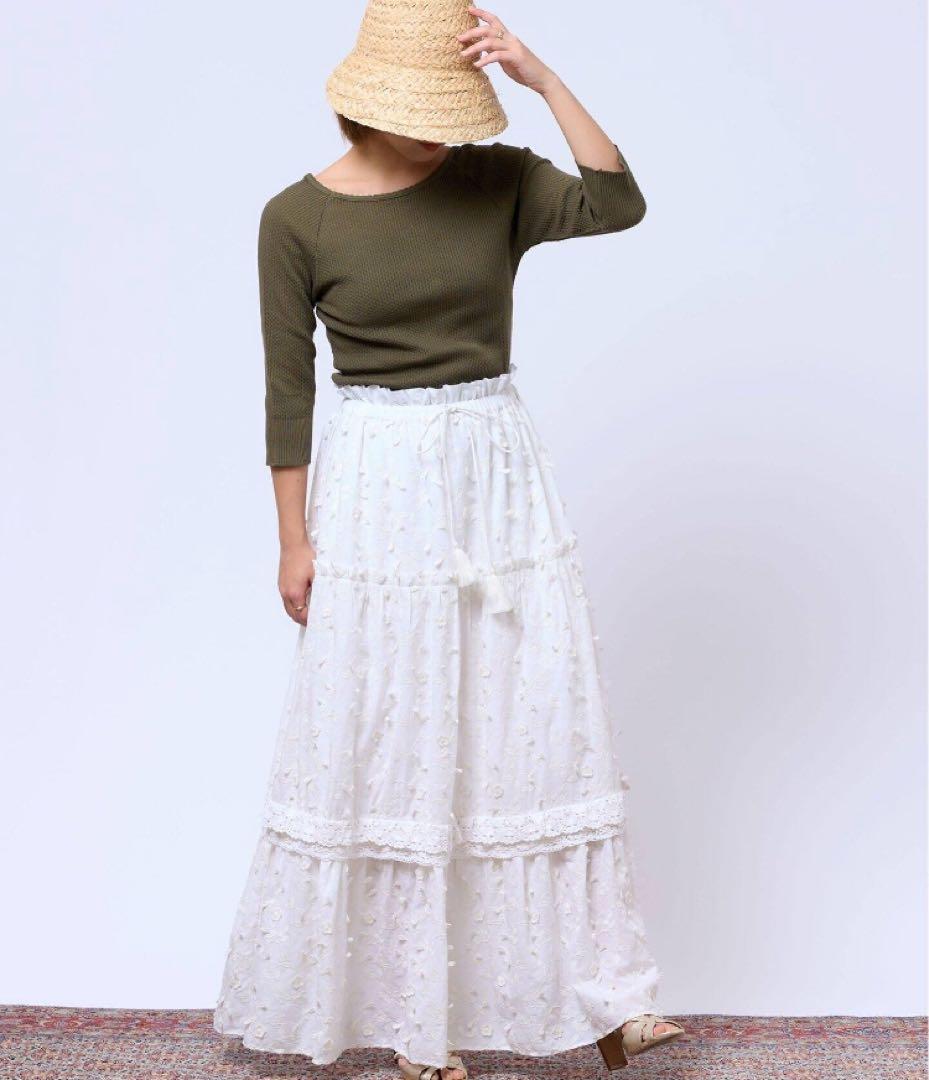 新品IENA LA BOUCLE カットワーク刺繍ティアードスカート - メルカリ