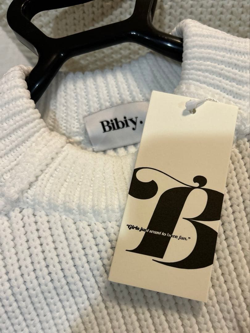 Bibiy【ビビィ】リブ編み長袖ニットワンピース