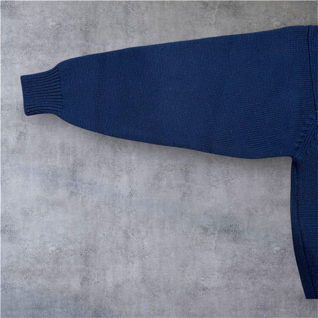 希少】チャップス ラルフローレン 刺繍ロゴ ニット セーター 紺 M 90s