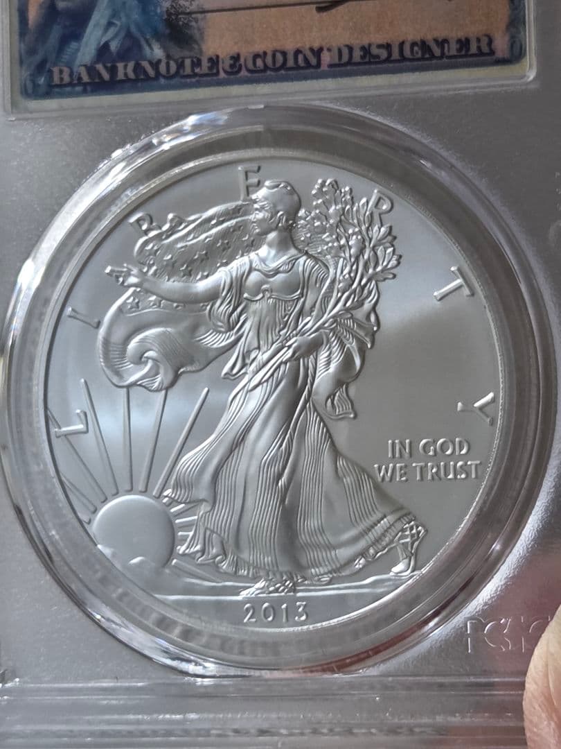 MS70)アメリカ合衆国 シルバー イーグル銀貨 2013 S サイン入り - メルカリ