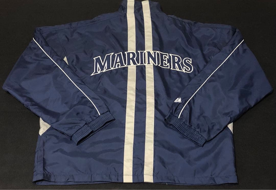 MLB シアトルマリナーズマジェスティックナイロンジャケットスタジャン