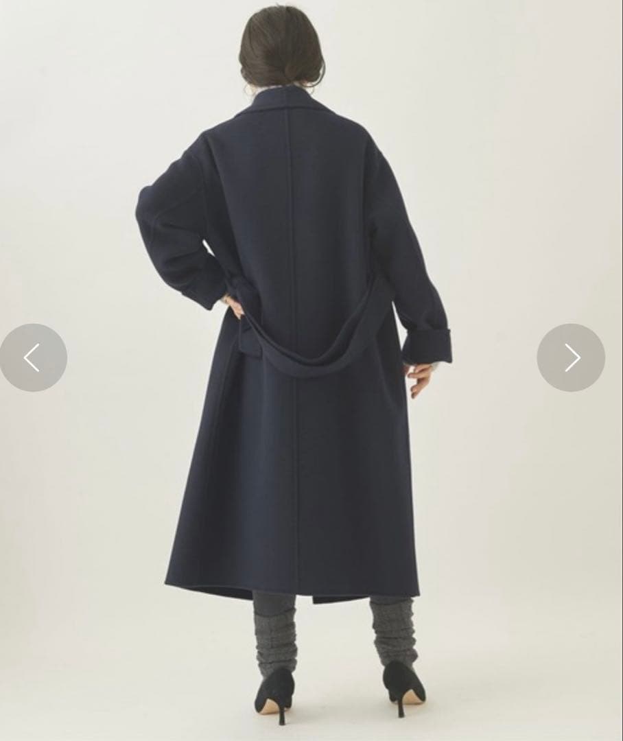 plage 160Sショールカラーラベルテッドコート ネイビー 36