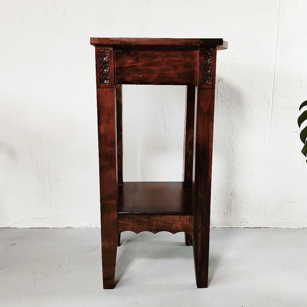 アンティーク 花台 可愛らしい 花柄 彫刻