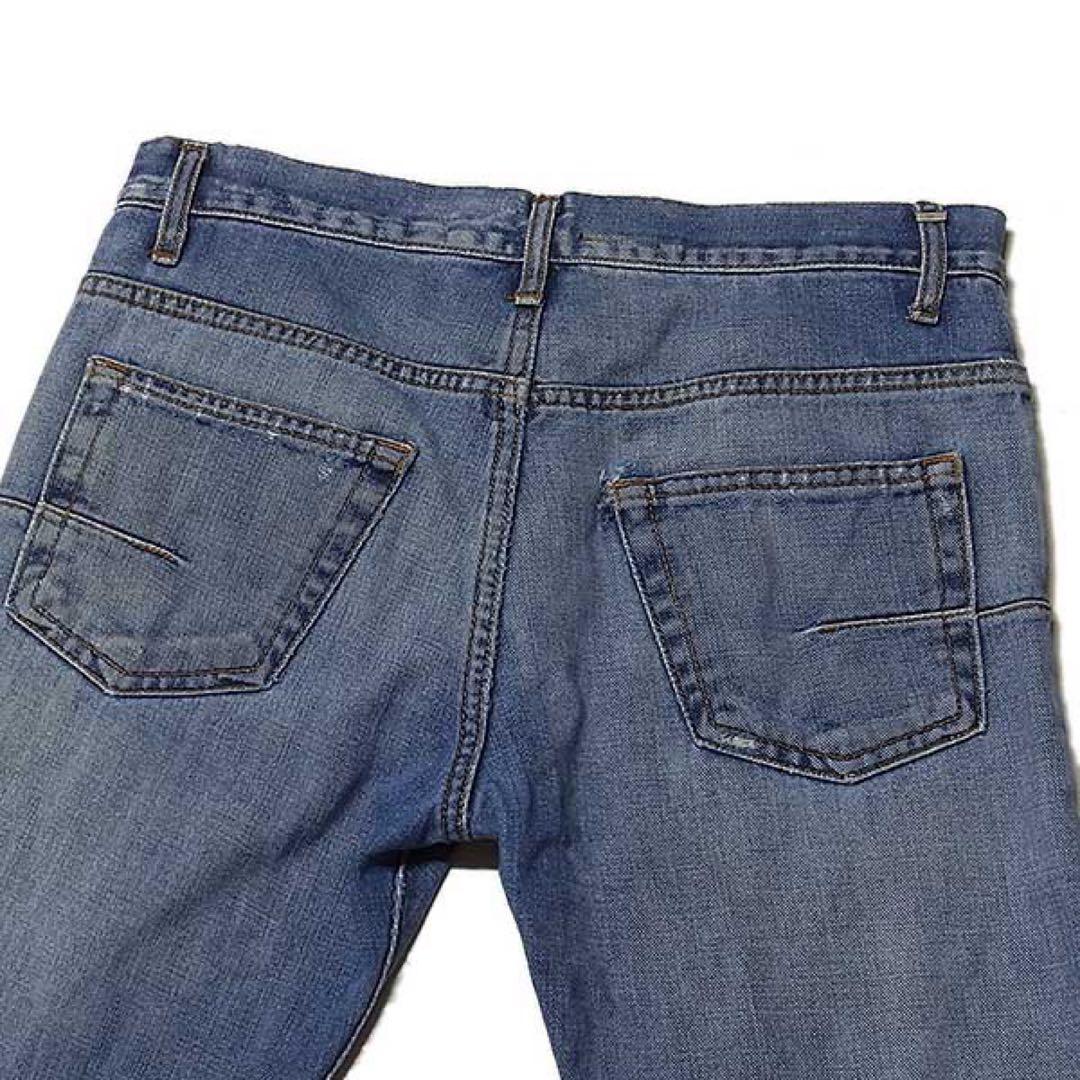 DIOR HOMME】ヴィンテージ ダメージスリム デニムパンツ - パンツ正規 品