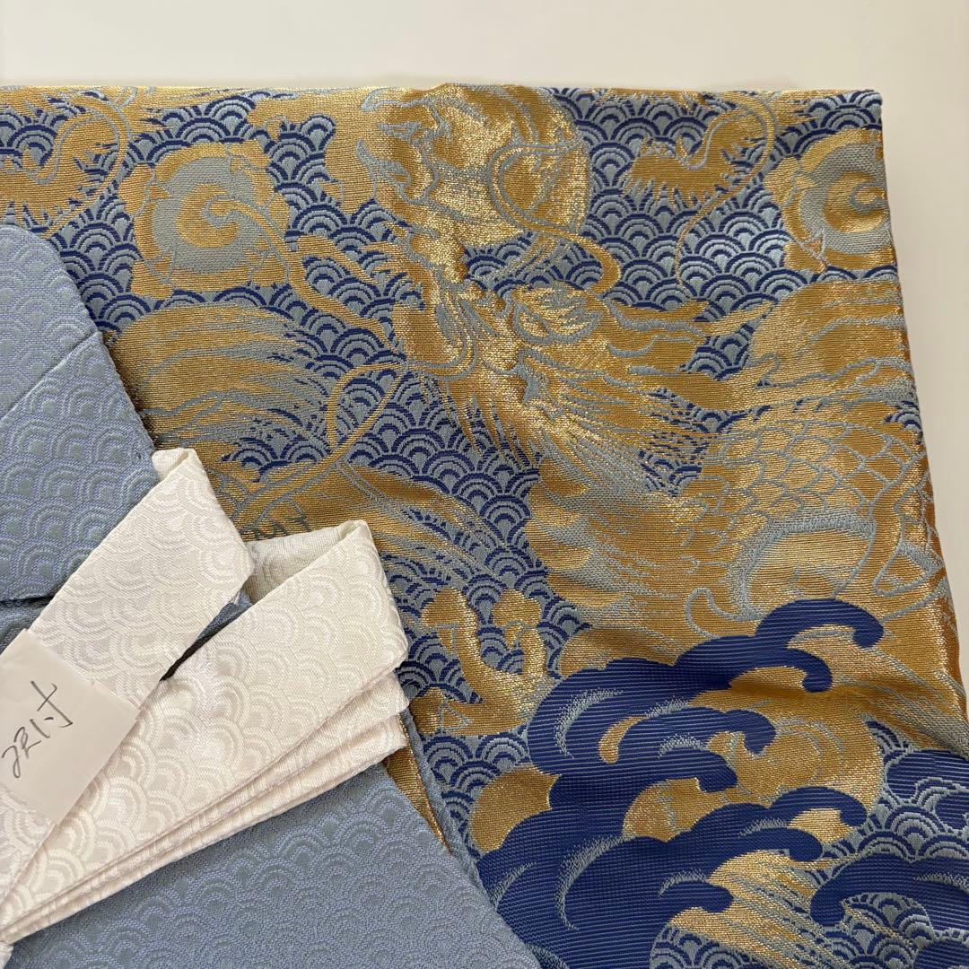 7-138)馬乗袴 2尺1寸 水色 龍柄 金 - メルカリ