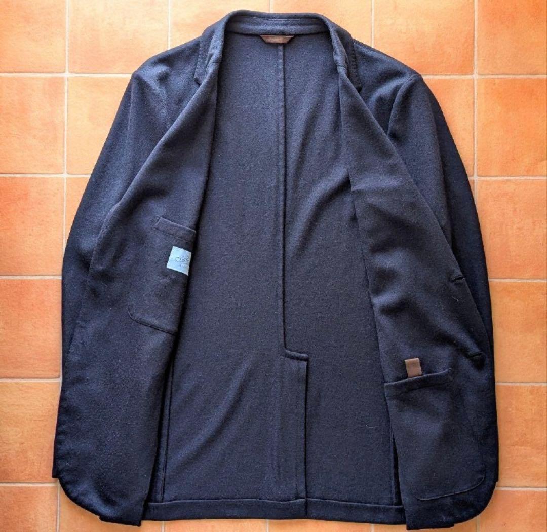 近年モデル】Belvest カシミア混 ネイビー フランネル ジャケット 48