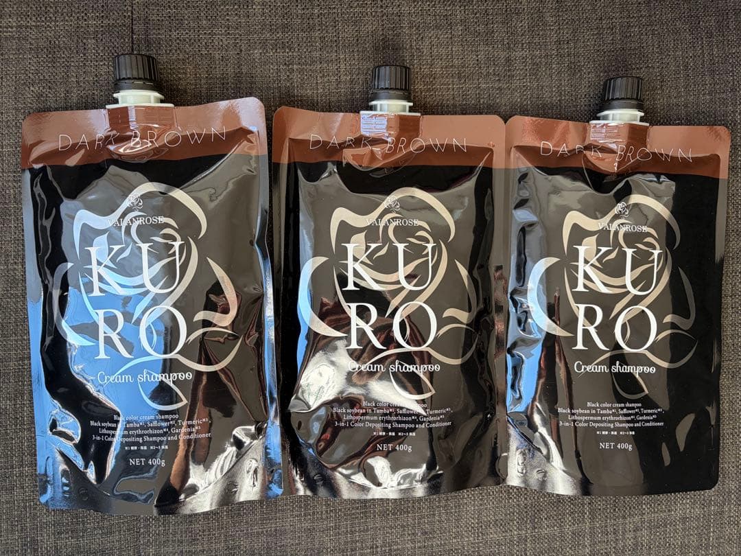 KUROクリームシャンプー ダークブラウン 400g 3個 KURO ダークブラウン クリームシャンプー 400g - メルカリ