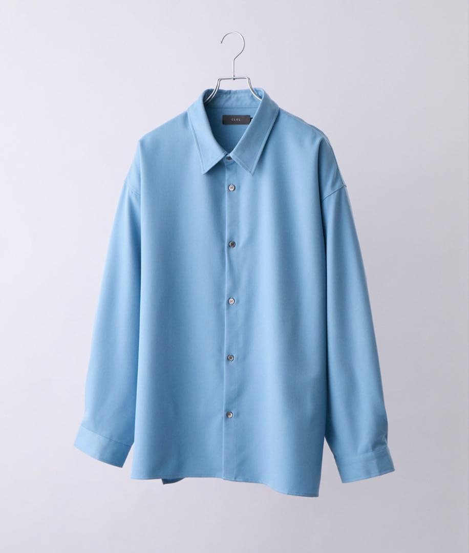 CLEL バルーン袖ルーズレギュラーカラーシャツ Sサイズ ブルー 即完品
