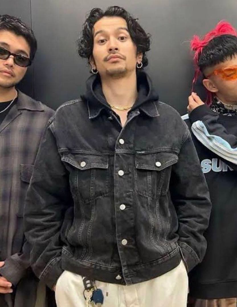 常田大希 着用類似 90s デニムジャケット 褪せ黒 フェードブラック XXL