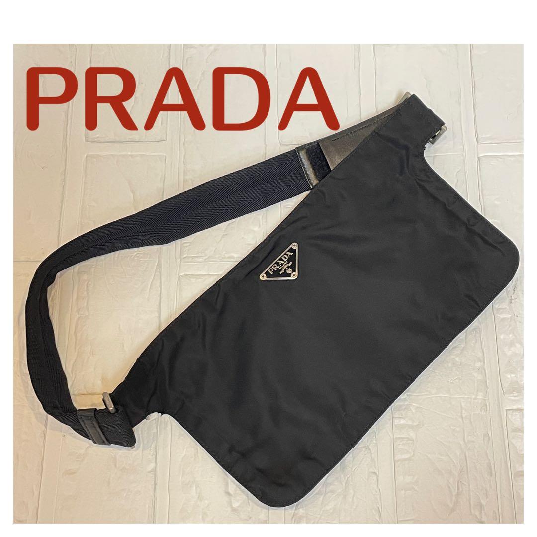 PRADAプラダ　ウエストポーチ　❤︎ すぐ届く PRADA プラダ 三角ロゴ メンズ ボディ/ウエストバッグ (PRADA