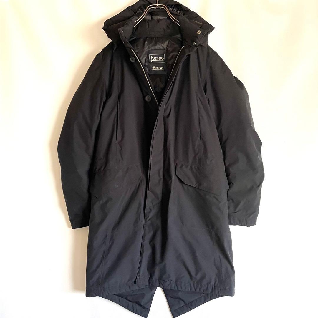 高級ダウン＊ヘルノ HERNO ラミナー ダウンコート ゴアテックス 黒 46 HERNO（ヘルノ） HERNO Laminar ラミナー ダウンコート PI00348DL