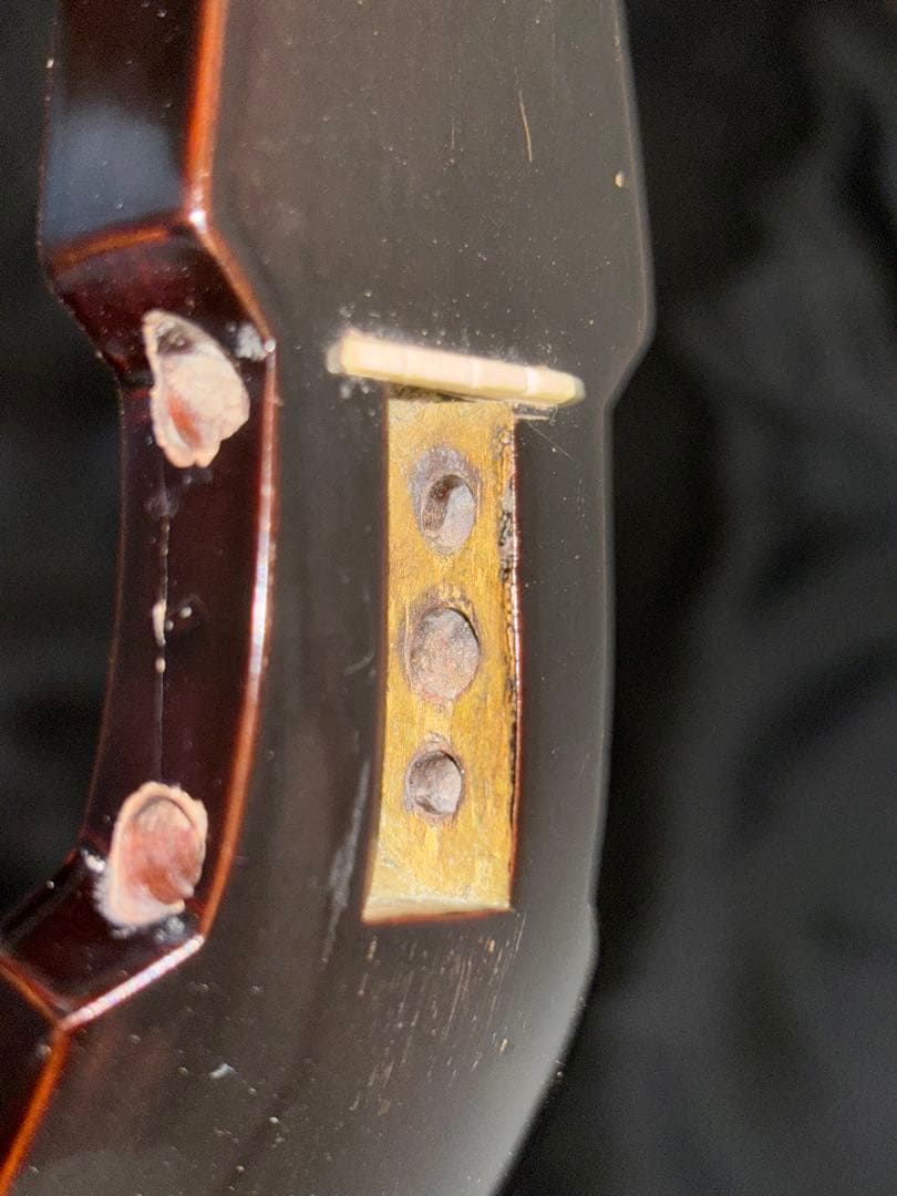 沖縄古三線棹 黒檀類か？ 玉城◯◯六十二年五月