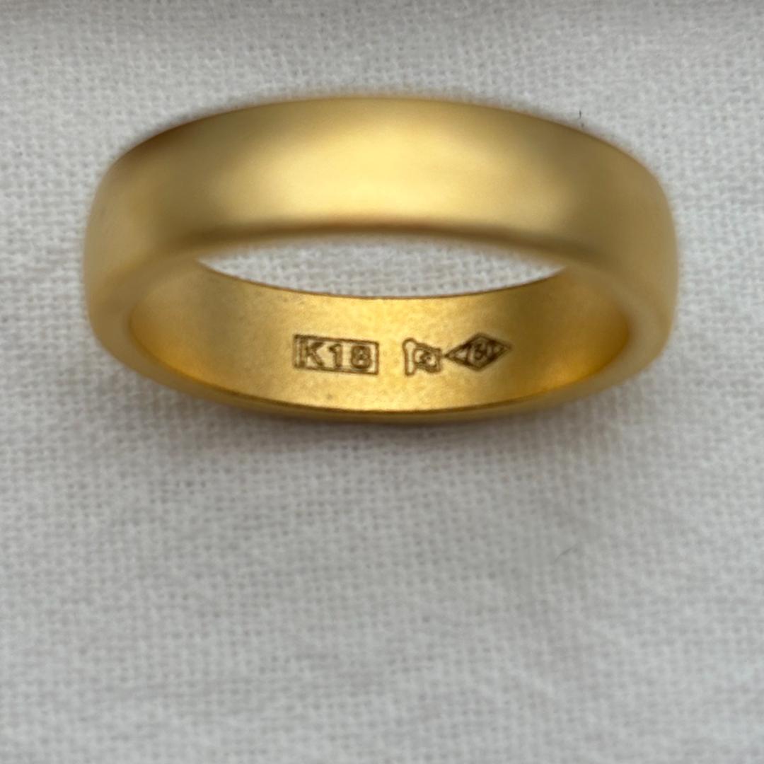 極美品 K18ゴールド マット仕上げ リング 4.36g 16号