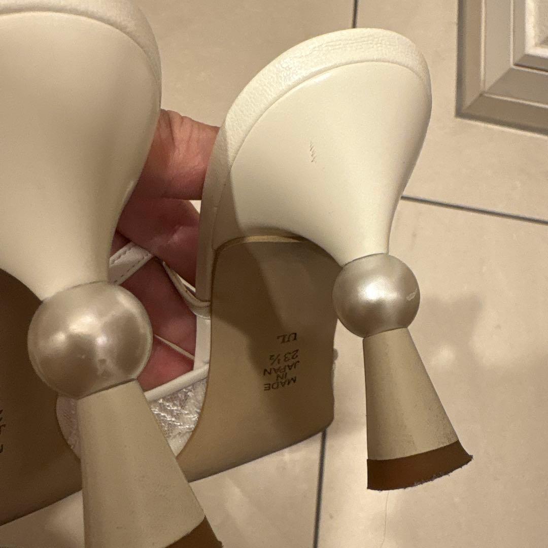 美品【DIANA】 《Pearl Collection》パールヒールミュール