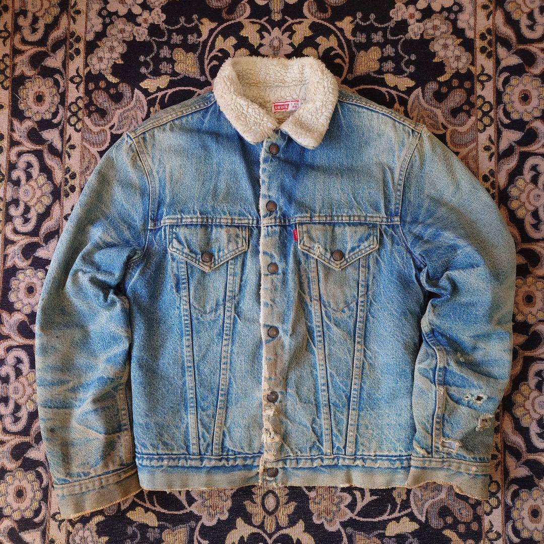 【雰囲気バチバチ】70s Levi’sボアGジャン／激ヤレ名品　70605 Levi's - 70s Levisリーバイス 70605 デニムボアジャケット 常田大希
