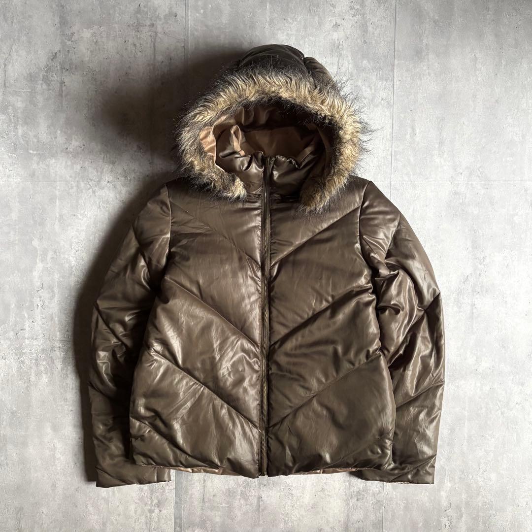 00s archive】リバーシブル ファー付 ダウンジャケット 短丈 y2k