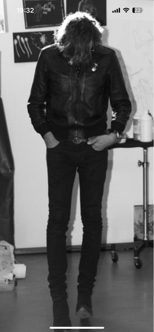 70s80sUK 英国製リブレザーリブジャンエディスリマンディオールオム