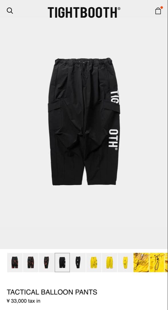TIGHTBOOTH TACTICAL BALLOON PANTS 試着のみ TACTICAL BALLOON PANTS - TIGHTBOOTH® タイトブース オフィシャル