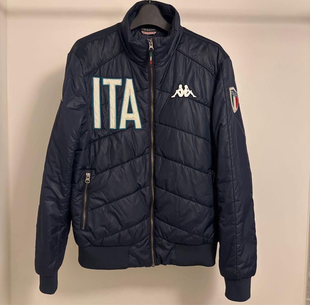 Kappa カッパ イタリア ダウンジャケット ネイビー M ナイロン