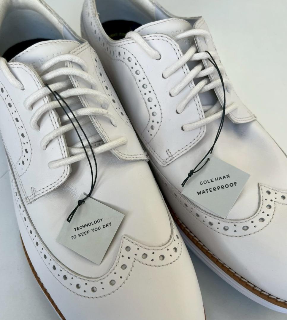 新品 コールハーン ウィングチップ ゴルフシューズ ホワイト 28.5cm