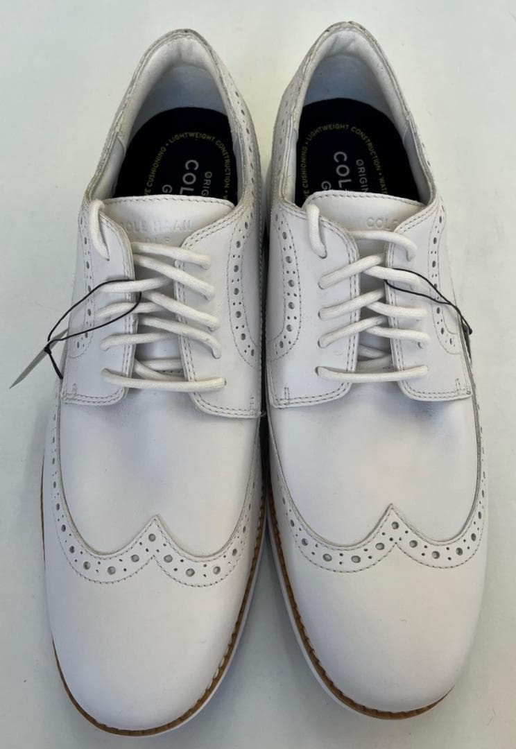 新品 コールハーン ウィングチップ ゴルフシューズ ホワイト 28.5cm