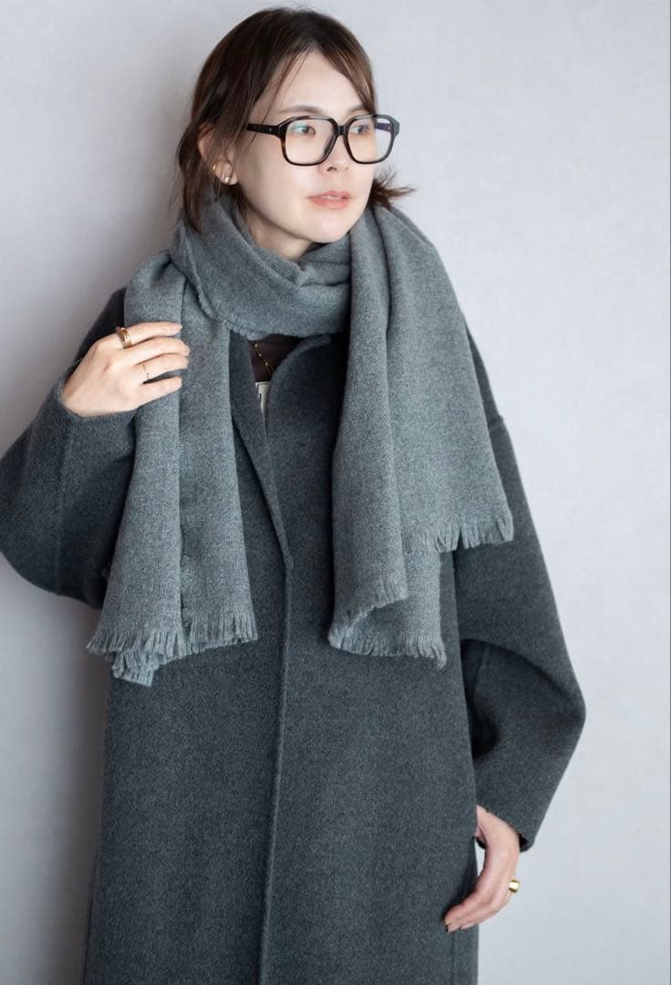 unlabel.アンレーベル　大判フリンジストール シンプル大判フリンジストール』