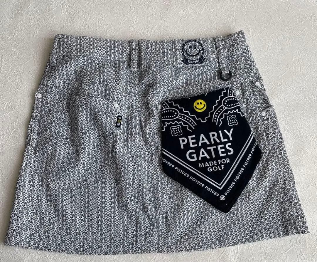PEARLY GATES パーリーゲイツ　スマイル総柄スカート　バンダナ付き PEARLY GATES（パーリーゲイツ） 【PREMIUM SALE 30%OFF】PEARLYGATES