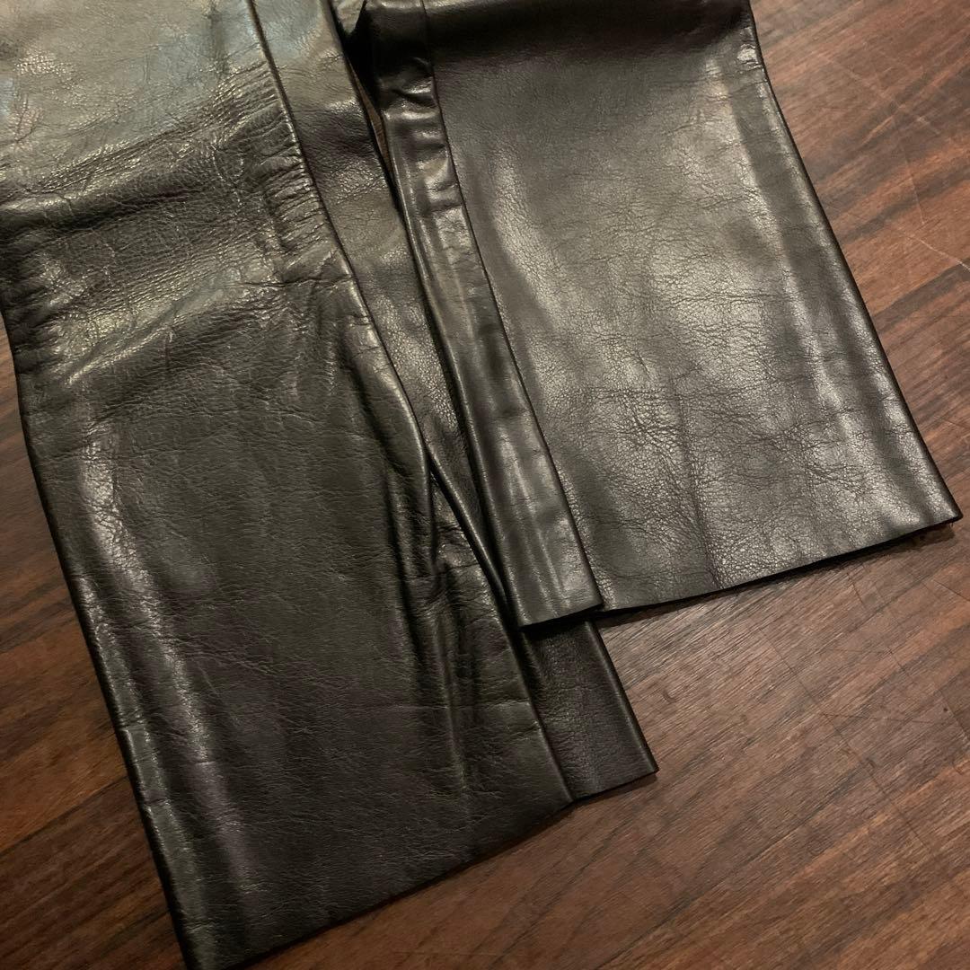新品VANSON レザーパンツ革パン W28 ブラック黒 バンソンレザーUSA製