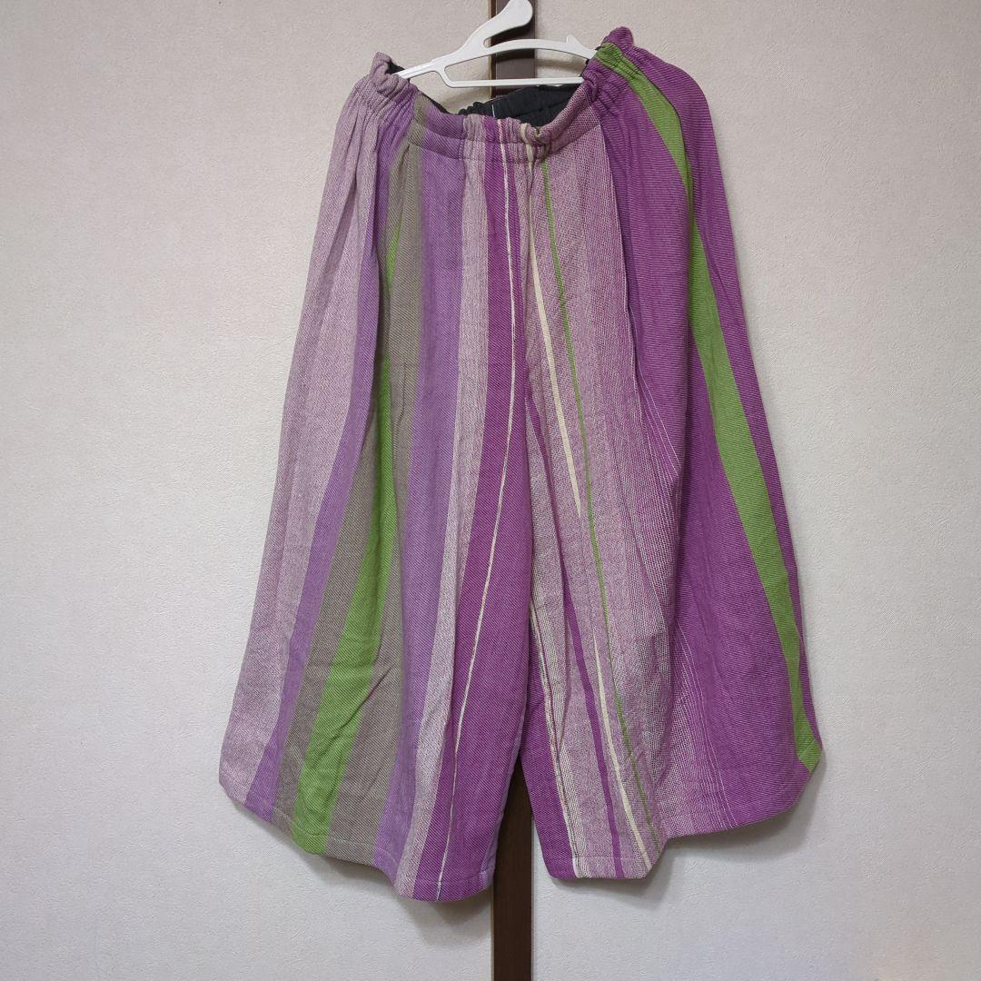 ワイドパンツ ビッグポケットワイドパンツ ウール混へリンボン | パンツフルレングス