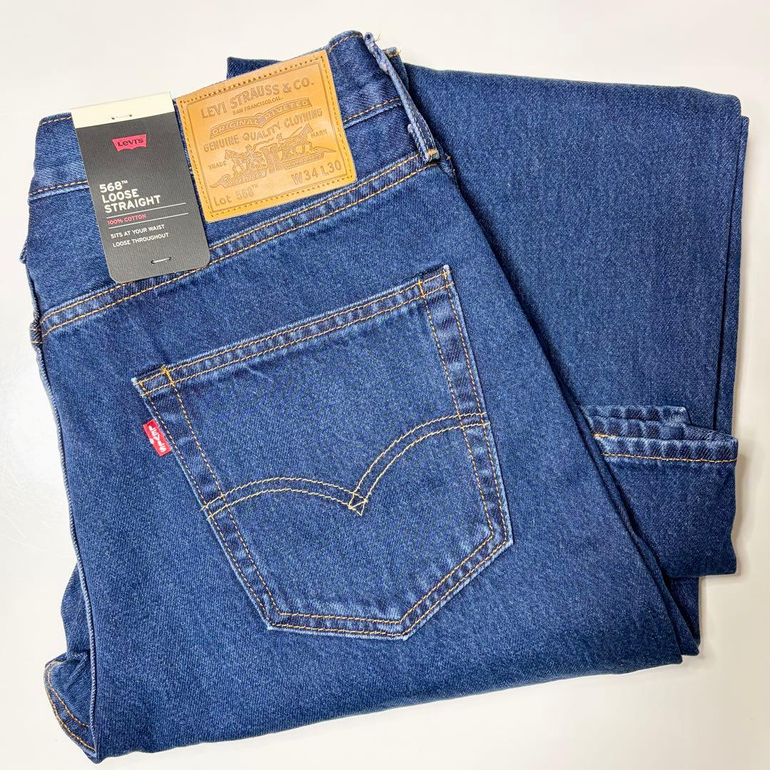 リーバイス 568 ルーズストレート W34L30 ダークインディゴブルー
