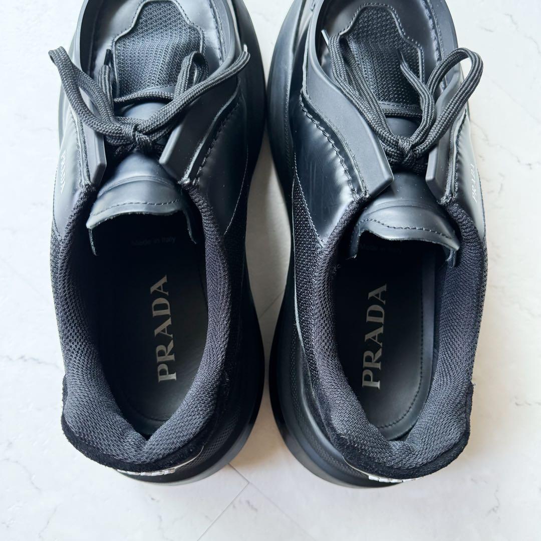 極美品】PRADA プラダ 23AW システムスニーカー 8.5 黒 - メルカリ