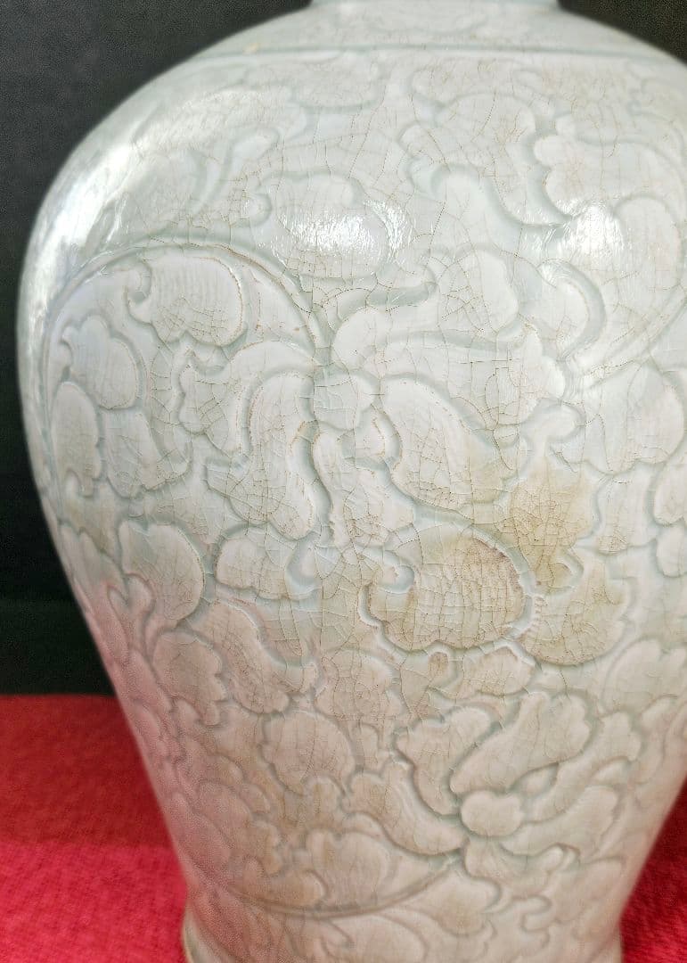 中国古美術 中国古陶磁器 古玩 青白磁 影青 彫花文 瓶 罐