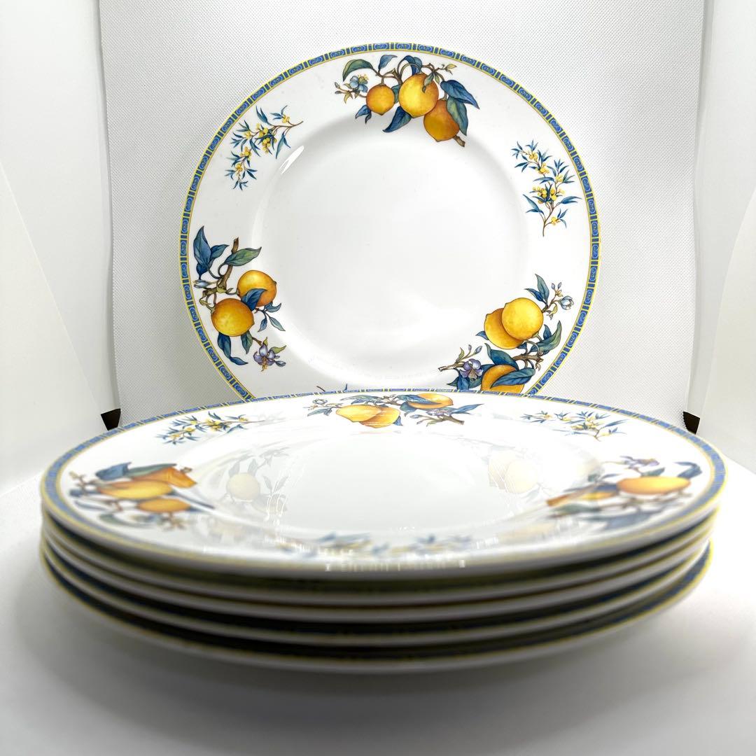 ★ウェッジウッド ★シトロン 27cm プレート　ディナープレート　6枚セット ウェッジウッド シトロン プレート27cm 大皿 レモン ブルー WEDGWOOD