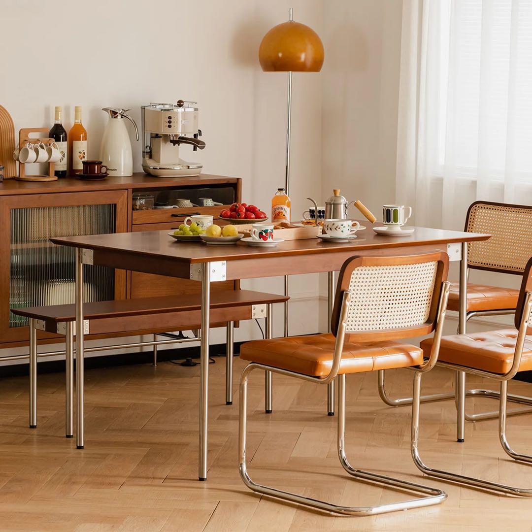 Caguuu ツゲ材 ステンレス脚木製ダイニングテーブル - メルカリ