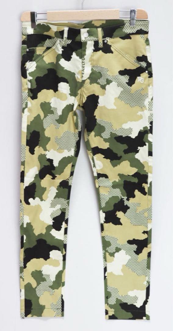 《パーリーゲイツ》新品 やや薄手素材 カモフラ ストレッチパンツ 4(W82)