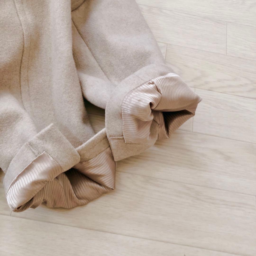 美品 スローブイエナ SUPER100メルトン ビックラペルコート ロング丈